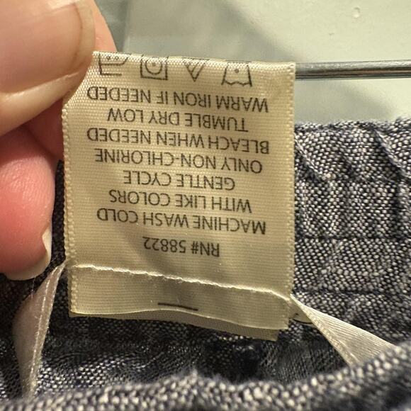 Max Studio Skirt Women Large Chambray Blue 100% Linen Drawstring Pockets Casual - Picture 9 of 10